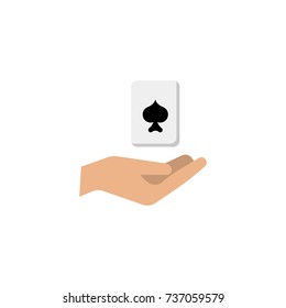 Poker flat icon. Single high quality outline symbol of gambling for web design or mobile app. Thin line signs of casino for design logo, visit card, etc. Outline logo of lottery.