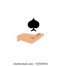 Poker flat icon. Single high quality outline symbol of gambling for web design or mobile app. Thin line signs of casino for design logo, visit card, etc. Outline logo of lottery.