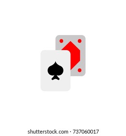 Poker flat icon. Single high quality color symbol of gambling for web design or mobile app. Isoleted sign of casino for design logo, visit card, etc. Exclusive logo of lottery.