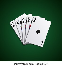 Poker flush cards leaves hand