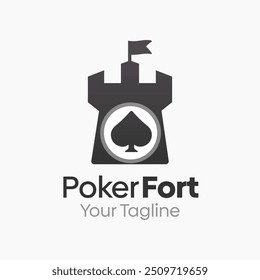 Plantilla de diseño de logotipo de Poker Fort. Bueno para empresas, agencias, comunidad y Organización