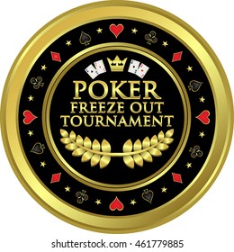 Poker Freeze Out Tournament Label