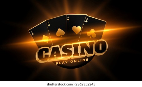 poker gambling ace card dark banner play online for success vector