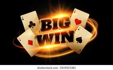 poker gambling ace card dark banner play and win big prize vector