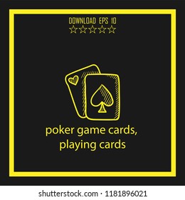 poker game cards sketch vector icon