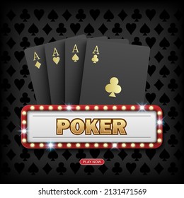 Poker game casiono online, web background template for internet, vector illustration