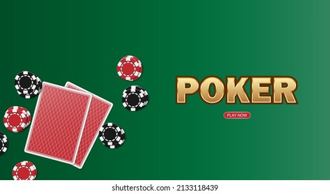 Poker game casiono online, web background template for internet, vector illustration