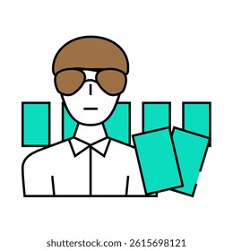 poker game line icon vector. poker game sign. isolated symbol illustration