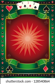 Poker game poster. A background for your Poker Tour. Write your message on the copy space.