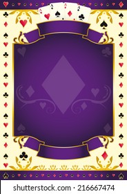 Poker game purple background. A purple background for your Poker Tour with a Diamond shape. Write your message on the empty frame.