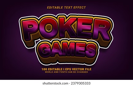 poker games 3d style text effect