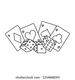 Poker games and elements in black and white
