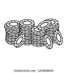 Poker games and elements in black and white