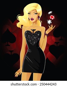 Poker Girl, Queen Of Spades