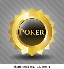 Poker gold shiny badge