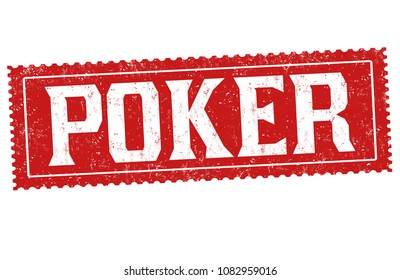 Poker grunge rubber stamp on white background, vector illustration