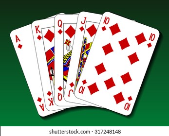 Poker hand - Royal flush diamond