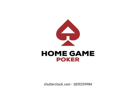 Poker With Home Vector Logo Design Template
