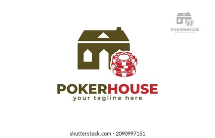 Poker house logo design. vector