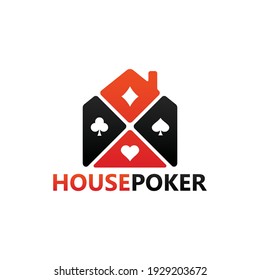 Poker House Logo Template Design