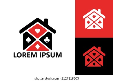 Poker house logo template design vector