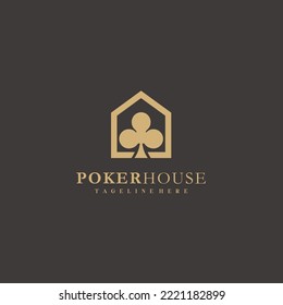 Poker House Logo Template Design Vector