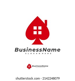 Poker House logo vector template, Creative Gambling logo design concept