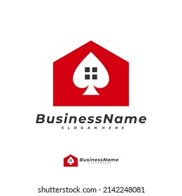 Poker House logo vector template, Creative Gambling logo design concept