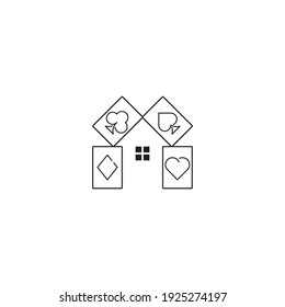 Poker house. Vector logo icon template