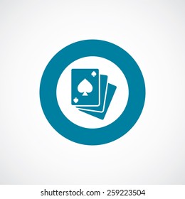 poker icon bold blue circle border, white background  