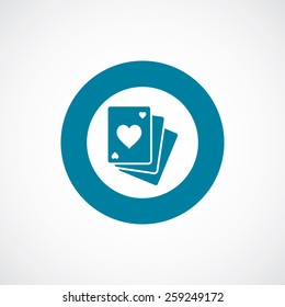 poker icon bold blue circle border, white background  