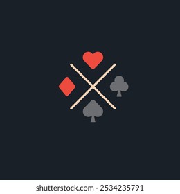 Diseño de Vector plano de icono de póker