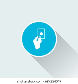 poker icon with long shadow