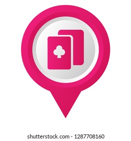poker icon and map pin. logo concept. Designed for your web site design, logo, app, UI