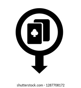poker icon and map pin. logo concept. Designed for your web site design, logo, app, UI