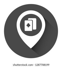 poker icon and map pin. logo concept. Designed for your web site design, logo, app, UI