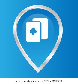 poker icon and map pin. logo concept. Designed for your web site design, logo, app, UI