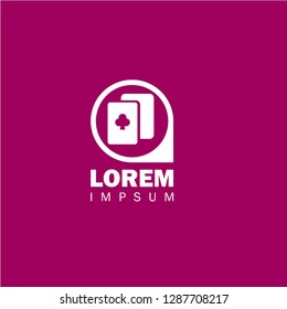 poker icon and map pin. logo concept. Designed for your web site design, logo, app, UI