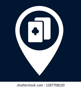 poker icon and map pin. logo concept. Designed for your web site design, logo, app, UI