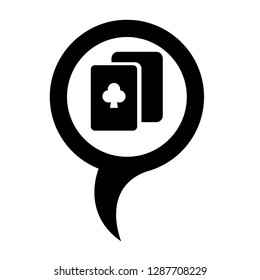 poker icon and map pin. logo concept. Designed for your web site design, logo, app, UI
