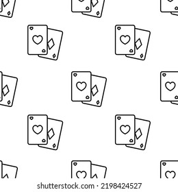 poker icon pattern. Seamless poker pattern on white background.