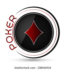 Poker icon with playing card symbol on a white background/design for your poker tournament or poster/vector illustration