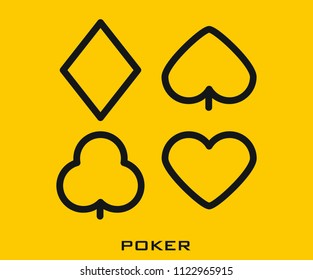 Poker icon signs symbol