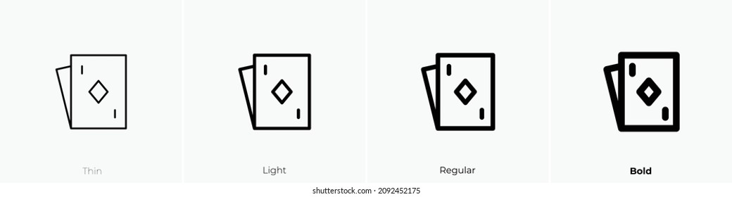 poker icon. Thin, Light Regular And Bold style design isolated on white background