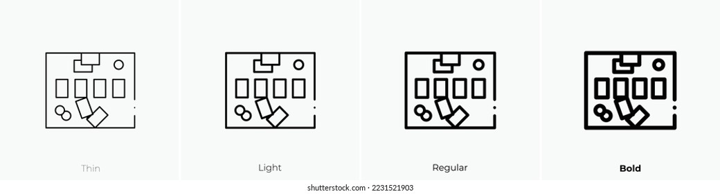 poker icon. Thin, Light Regular And Bold style design isolated on white background