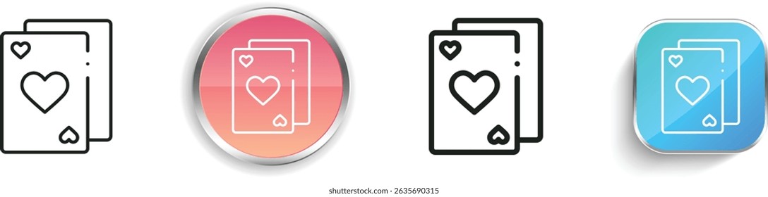 poker icon. Thin Linear, Regular and Button Style Design Isolated On White Background