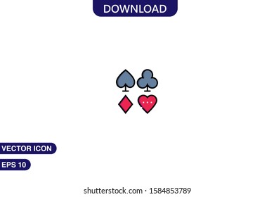 Poker icon in trendy flat style isolated on white background vector illustration