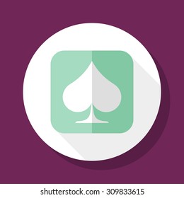 Poker icon, vector illustration. Flat design style with long shadow,eps10