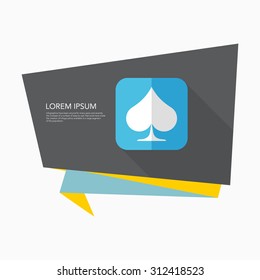 Poker icon, vector illustration. Flat design style with long shadow,eps10