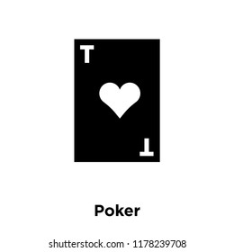 Poker icon vector isolated on white background, logo concept of Poker sign on transparent background, filled black symbol